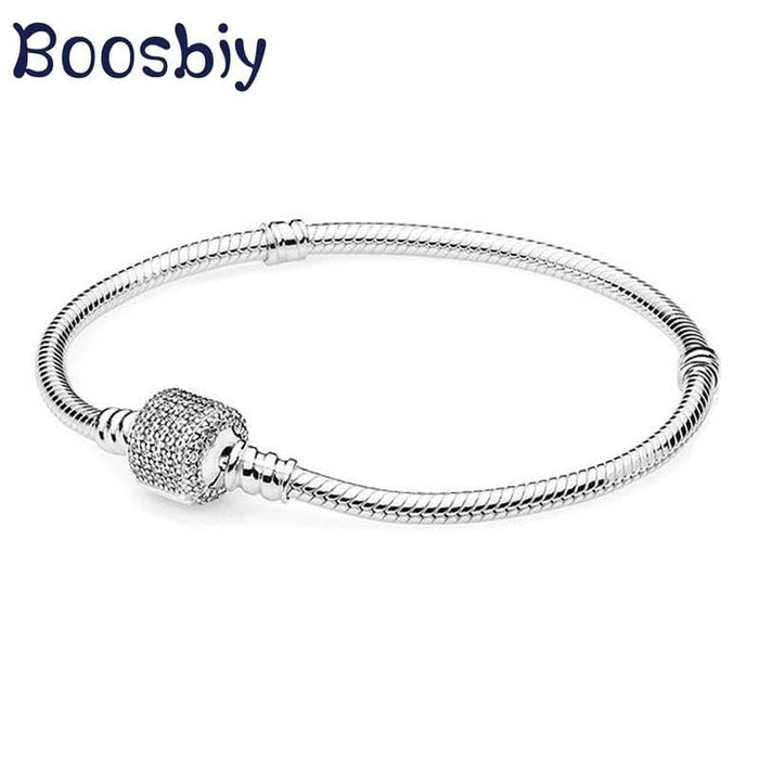 Boosbiy Hot Sale European Original Charm Bracelet Silver Plated Snake Chain Fit DIY Pandora Bracelets For Women Jewelry Gift