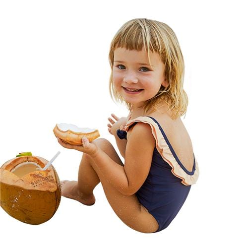 CUPSHE 2019 Toddler Girls Kids Baby Navy Blue Ruffled One-piece Swimsuit