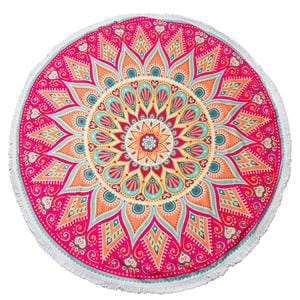 CUPSHE 2019 Women Vocation Mandala Round Beach Towel With Tassel