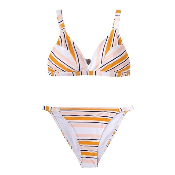 CUPSHE Candy Orange Stripe Triangle Bikini Sets Women Sexy Triangle Two Pieces Swimsuits 2019 Girl Beach Bathing Suits