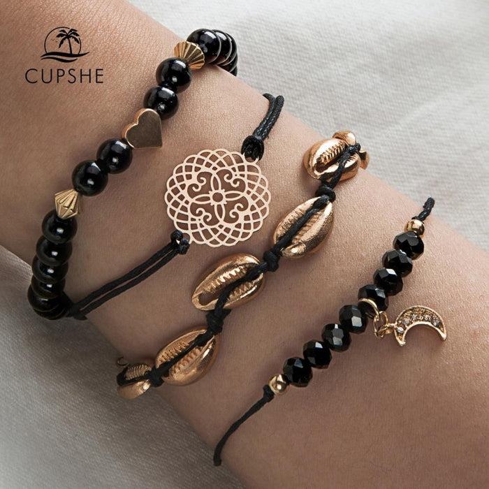 CUPSHE Charm Beaded Stack Bracelets Women Trending Fine Jewelry Vintage Bracelets Streetwear korean Fashion Accessor