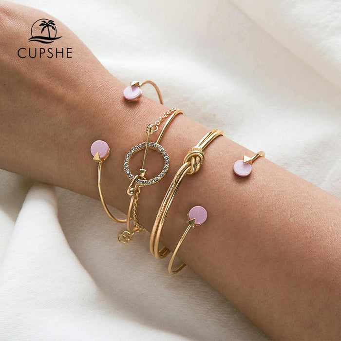 CUPSHE Gold Stack Bracelets Women Trending Fine Jewelry Vintage Bracelets Streetwear korean Fashion Accessor