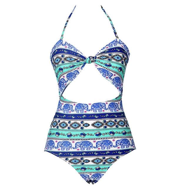 CUPSHE High Quality Cut To It Shell Bikini Women Soild Halter Cut Out One-Piece Swimsuit 2019 Girl Beach Sexy Backless Swimwear