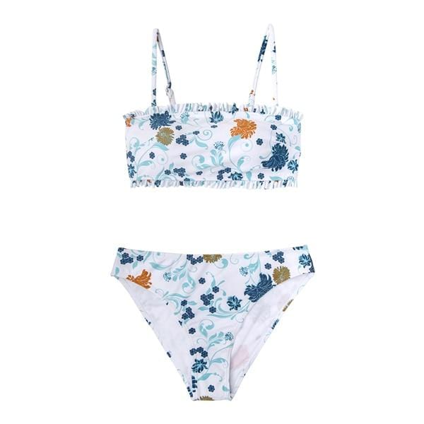 CUPSHE Ruffled Bandeau Bikini Sets Women Cute Two Pieces Swimsuits 2019 Girl Beach Bathing Suits