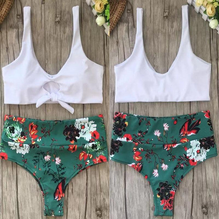 FLORAL PRINT HIGH WAIST BIKINI